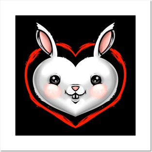 Sweet Easter Bunny Heart On Easter Posters and Art